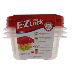 Lock & Lock EZLock Square Container Set (250 ml, 3 Pc.)