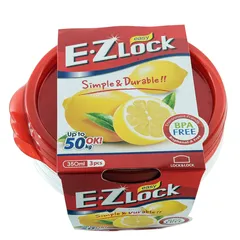 Lock & Lock EZLock Round Container Set (350 ml, 3 Pc.)