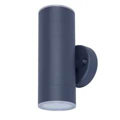GoodHome Candiac LED Fixed Outdoor Double Wall Light (8.6 W, Warm White, Dark Gray)