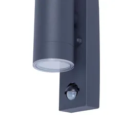 مصباح حائط LED مثبت للخارج مع مستشعر جود هوم كاندياك (9 واط ، أبيض مصفر ، رمادي غامق)