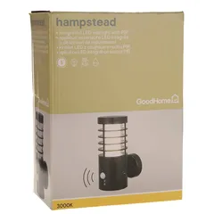 GoodHome Hampstead LED Fixed PIR Outdoor Wall Light (5.8 W, Warm White)