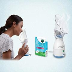 Vicks Personal Sinus Inhaler Face Steamer W/ Soft Face Mask, VH 200E1