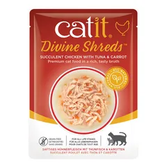 Catit Divine Shreds Wet Food (Chicken W/Tuna & Carrot, 75 g)