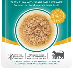 Catit Divine Shreds Wet Food (Tuna W/Seabream & Wakame, 75 g)
