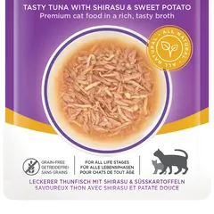 Catit Divine Shreds Wet Food (Tuna W/Shirasu & Sweet Potato, 75 g)