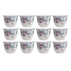 Orchid Blue Ivy New Bone China Arabic Coffee Cup Set (80 ml, 12 Pc.)