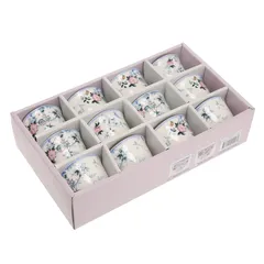 Orchid Blue Ivy New Bone China Arabic Coffee Cup Set (80 ml, 12 Pc.)