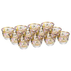 طقم فناجين قهوة عربية زجاجية متعددة الألوان أوركيد (80 مل، 12 قطعة)