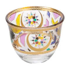 طقم فناجين قهوة عربية زجاجية متعددة الألوان أوركيد (80 مل، 12 قطعة)