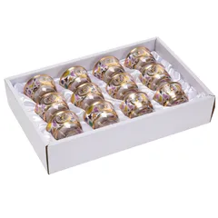 طقم فناجين قهوة عربية زجاجية متعددة الألوان أوركيد (80 مل، 12 قطعة)