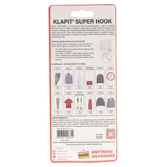 KLAPiT Super Hook Pack at 4 Pc., Clear