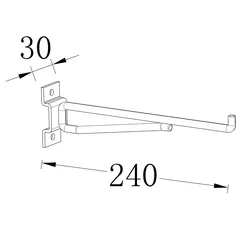 GoodHome Rand Steel Hook (24 x 3 x 6.6 cm)