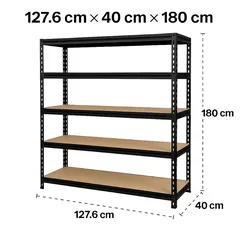 وحدة رفوف معدنية 5 طبقات جود هوم رند (40 × 127.6 × 180 سم)