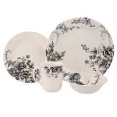 طقم سفرة مزركش رمادي كلايتان (24 قطعة)