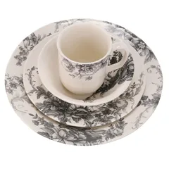 طقم سفرة مزركش رمادي كلايتان (24 قطعة)