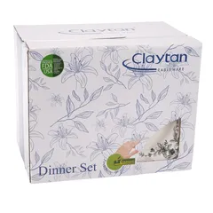 طقم سفرة مزركش رمادي كلايتان (24 قطعة)