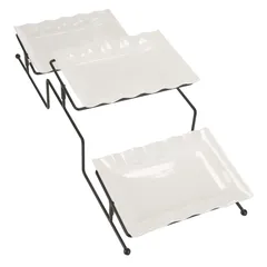 Great Serving Square Bowls W/Rack (3 Pc.)