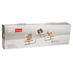 Great Serving Square Bowls W/Rack (3 Pc.)