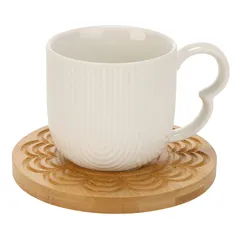 Princess Gold Porcelain Tea Set W/Wooden Saucers (13 Pc.)