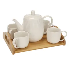 Princess Gold Ribbed Porcelain Tea Set (6 Pc.)