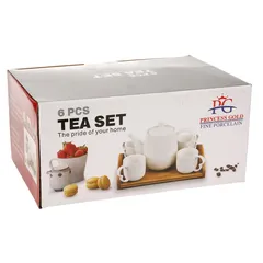 Princess Gold Ribbed Porcelain Tea Set (6 Pc.)