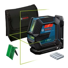 Bosch Professional Line Laser W/Batteries, GLL 2-15 G (15 m) + Universal Mount, LB10 + Professional Building Tripod, BT150