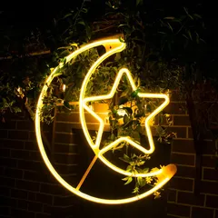 Hilalful Moon Star LED Light (60 x 51 x 1.7 cm)