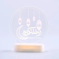 فانوس بضوء ليد (LED) وحامل بعبارة رمضان كريم يعمل على البطارية هلافول (18 × 18 × 4 سم)