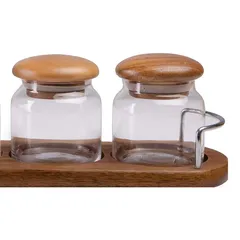 Billi Glass & Wood Canister Set (4 Pc.)