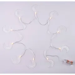 حبل أضواء ليد (LED) على شكل هلال رمضان يعمل على البطارية أكريليك هلالفول (2 متر)