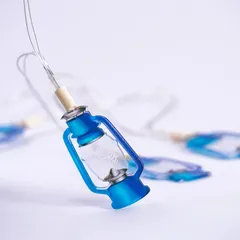 حبل أضواء ليد (LED) على شكل فوانيس رمضان يعمل على البطارية أكريليك هلالفول (2 متر)