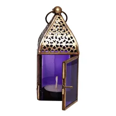 Hilalful Authentic Handmade Lantern (13 cm x 6 cm x 6 cm, Purple)