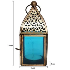 Hilalful Authentic Handmade Lantern (13 cm x 6 cm x 6 cm, Turquoise)