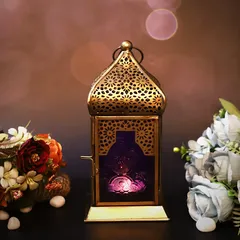 Hilalful Authentic Handmade Lantern (17 x 9 x 9 cm, Purple)