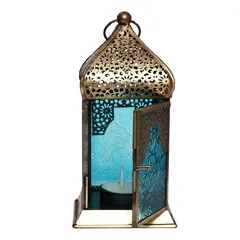 Hilalful Authentic Handmade Lantern (17 x 9 x 9 cm, Turquoise)