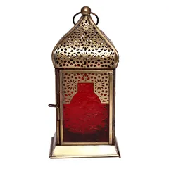 Hilalful Authentic Handmade Lantern (17 x 9 x 9 cm, Red)