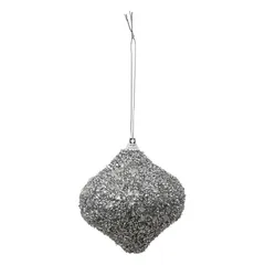 Atmosphera Textured Tree Ornament Set (2 Pc., Silver)