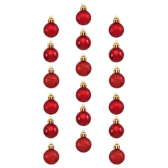 Atmosphera Plastic Bauble Set (18 Pc., 3 x 4.2 cm, Red)