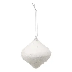 Atmosphera Textured Tree Ornament Set (2 Pc., White)