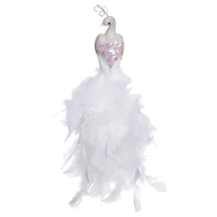 Atmosphera Clip-On Bird W/Long Feather Tree Ornament (5.3 x 4 x 34.3 cm)