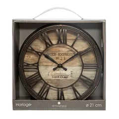 Atmosphera Vintage-Style Plastic Wall Clock (21 x 4.7 cm)