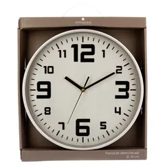 Atmosphera Plastic Wall Clock (30 x 5 cm, Silver)