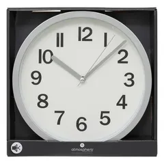 Atmosphera Modern Plastic Clock (22.3 x 3.8 cm, Silver)