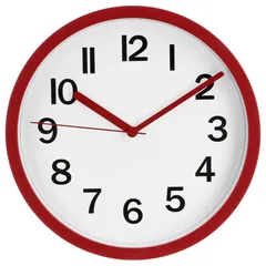 Atmosphera Modern Plastic Clock (22.3 x 3.8 cm, Red)