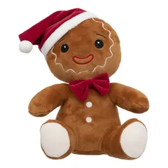 Atmosphera Gingerbread Man W/Santa Hat Plush Toy (20 x 18 x 25 cm)