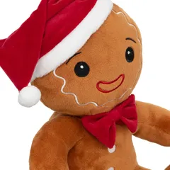 Atmosphera Gingerbread Man W/Santa Hat Plush Toy (20 x 18 x 25 cm)