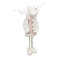 Atmosphera Pink Reindeer Décor W/Telescopic Legs (20 x 12 x 76 cm)