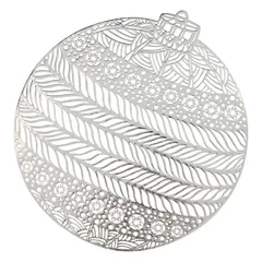 Atmosphera PVC Ornament Placemat (40.7 x 38 cm, Silver)