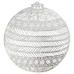 Atmosphera PVC Ornament Placemat (40.7 x 38 cm, Silver)