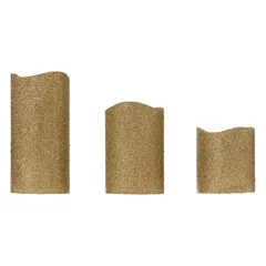Atmosphera Battery-Operated LED Glitter Candle Set (3 Pc., Gold)